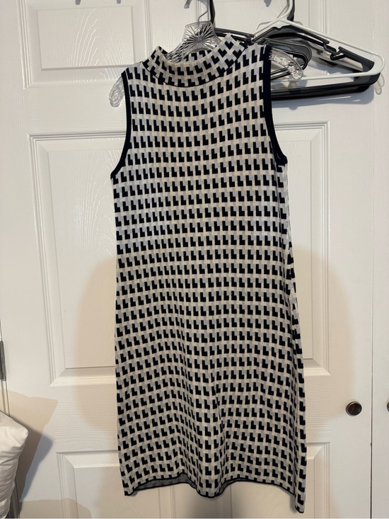 Ann Taylor Factory Dresses & Skirts - Sleeveless Black and White Patterned Sweater Dress